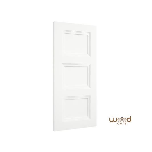 3 Panel Victorian Style Primed White Internal Door WC16