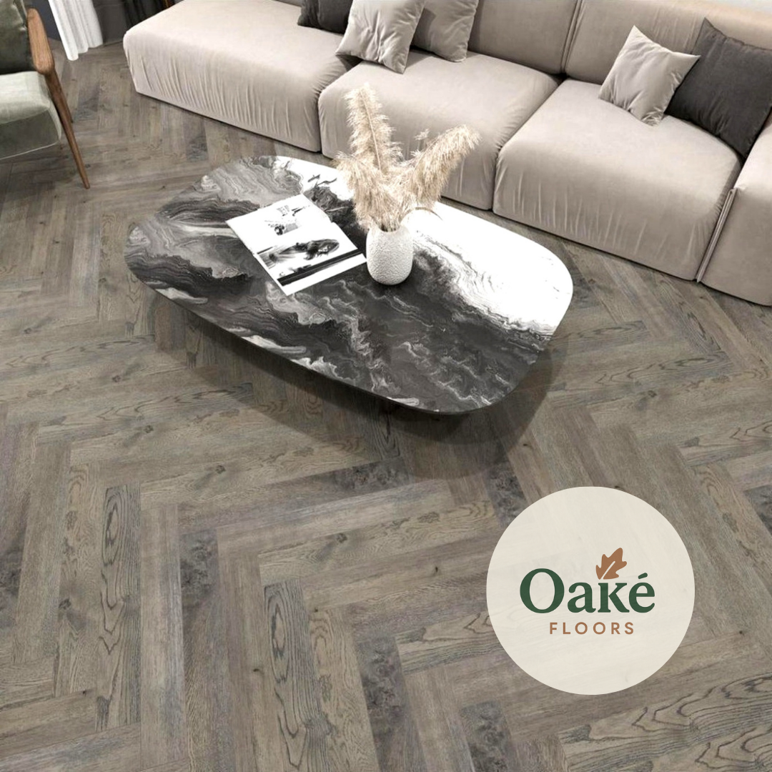 American Walnut Herringbone Laminate Flooring 12mm