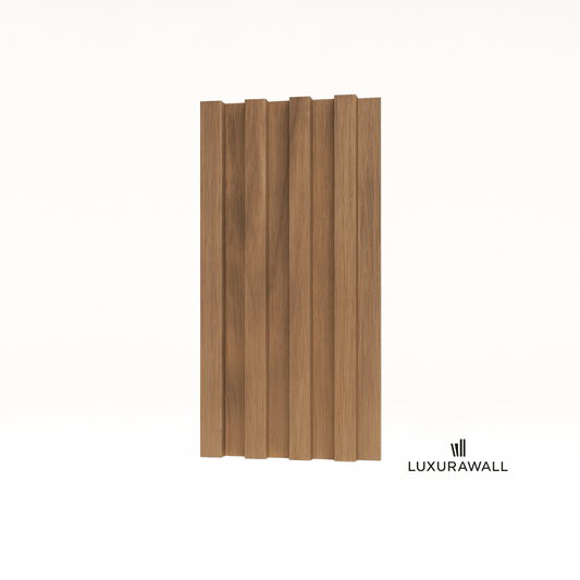 Fluted slat wall panelling Amsterdam Walnut - detail