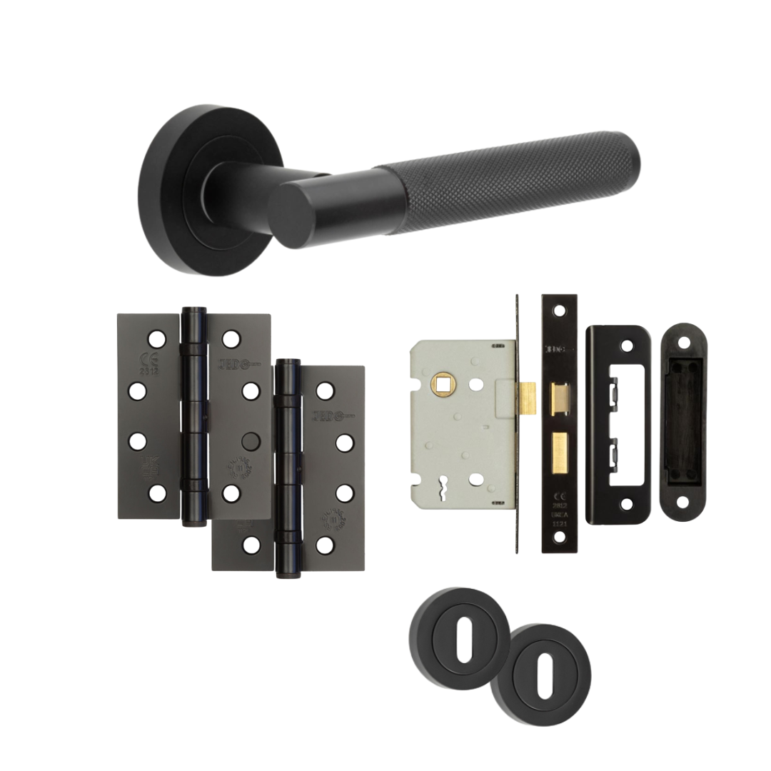 Athens Matt Black Internal Door Handle Sets