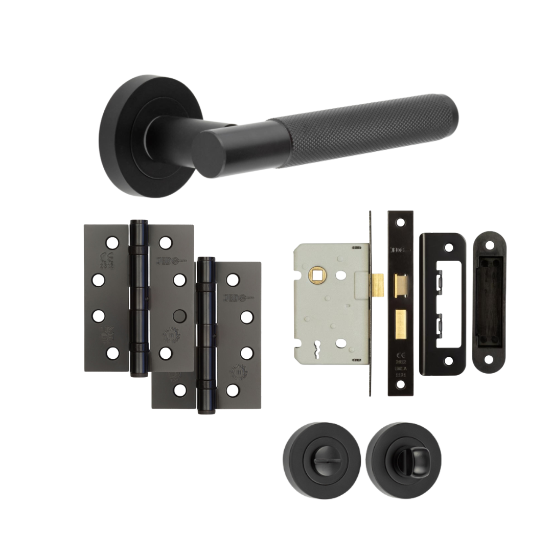 Athens Matt Black Internal Door Handle Sets