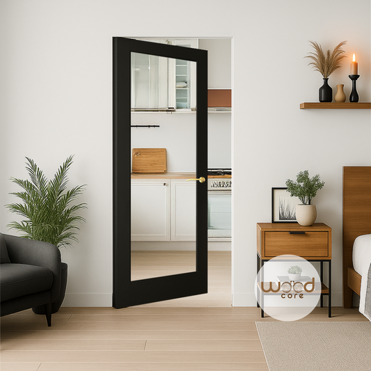 Black Shaker Clear Glass Internal Door