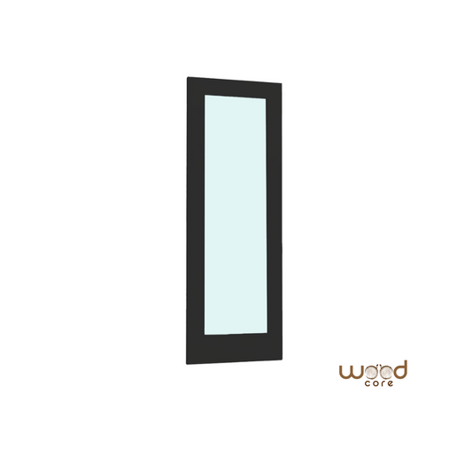Black Shaker frosted glass internal door WC15GF, Crittall style detail
