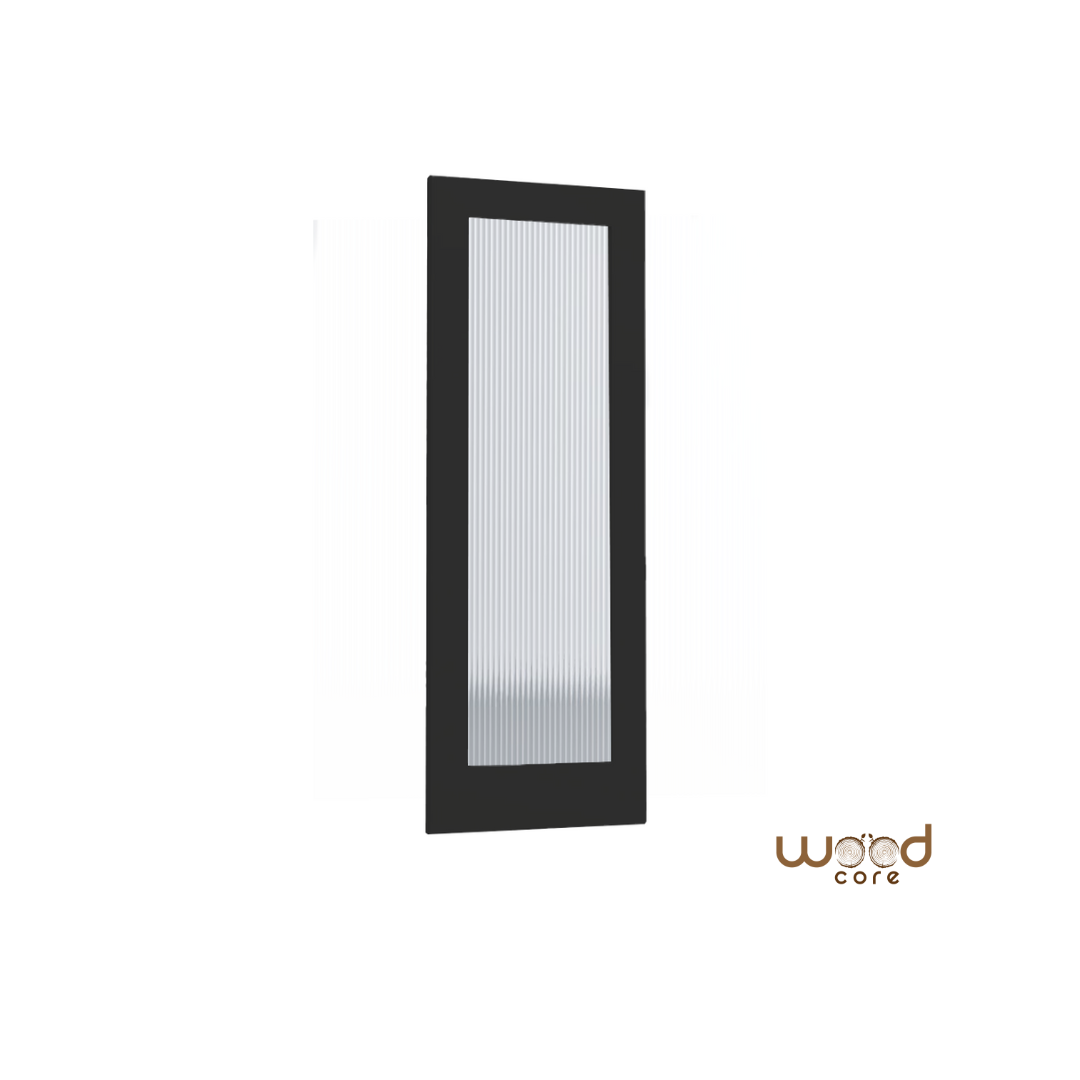 Black Shaker Reeded Glass Internal Door WC15GR