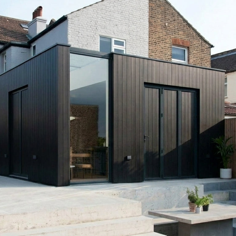 Composite cladding ship lap black - installed
