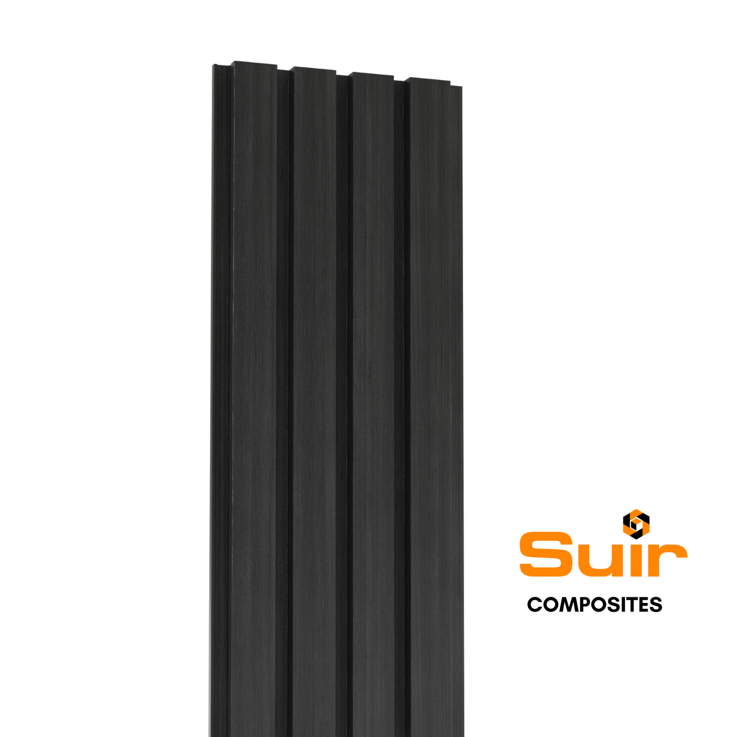 Composite Slatted Cladding Black