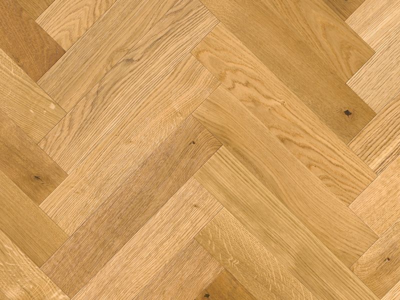 90mm x 450mm Herringbone Hampton Oak brushed matt lacquered engineered oak flooring