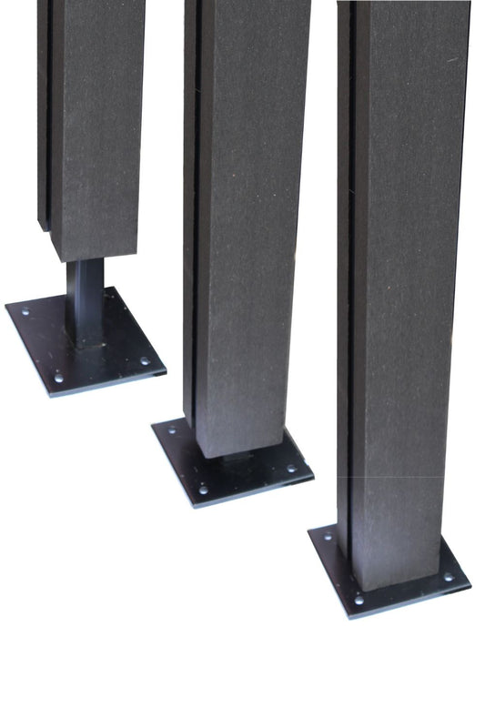 Composite fencing base support - post stand detail