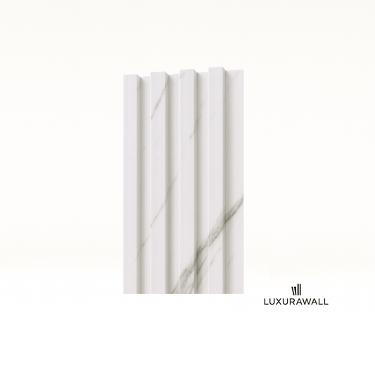 Fluted slat wall panelling Italian White - detail