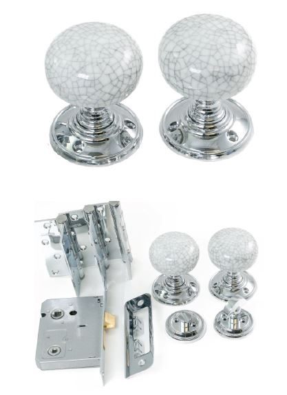 Portroe Ceramic Door Knob Polished Chrome