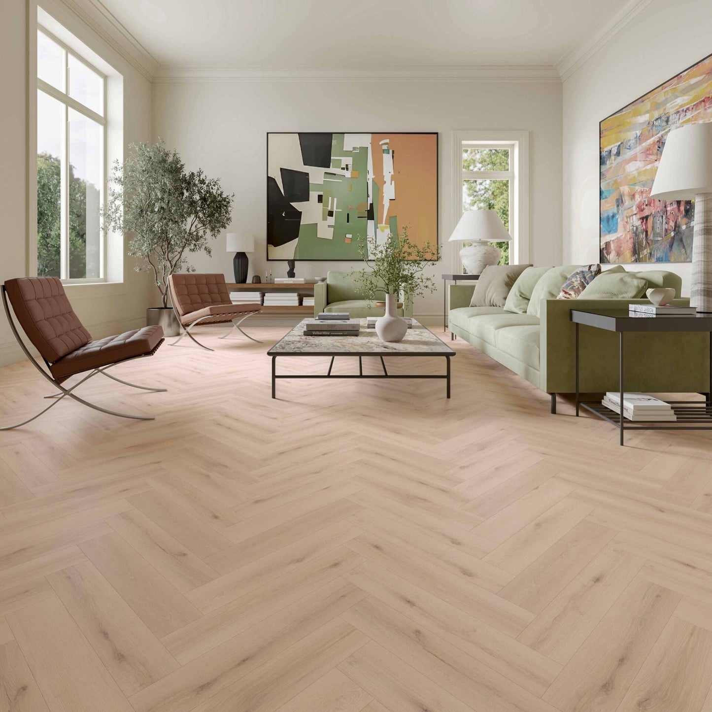MILANO HERRINGBONE CAMPAGNA OAK LAMINATE FLOORING AC5