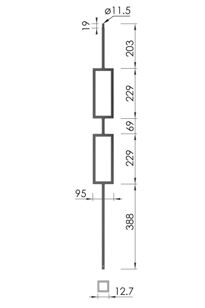 Matrix Double Rectangle Square Spindle