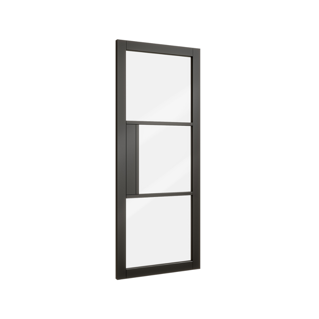 NM33G Clear Glass Crittall Premium Primed Black Mayfair Door Deanta