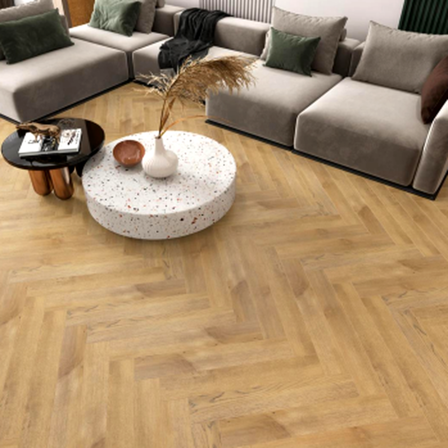 Trinity Oak Herringbone Laminate Flooring 12mm