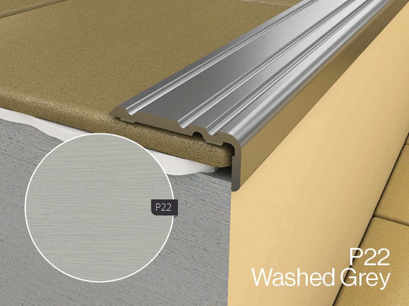 Edge floor profile in Washed Grey