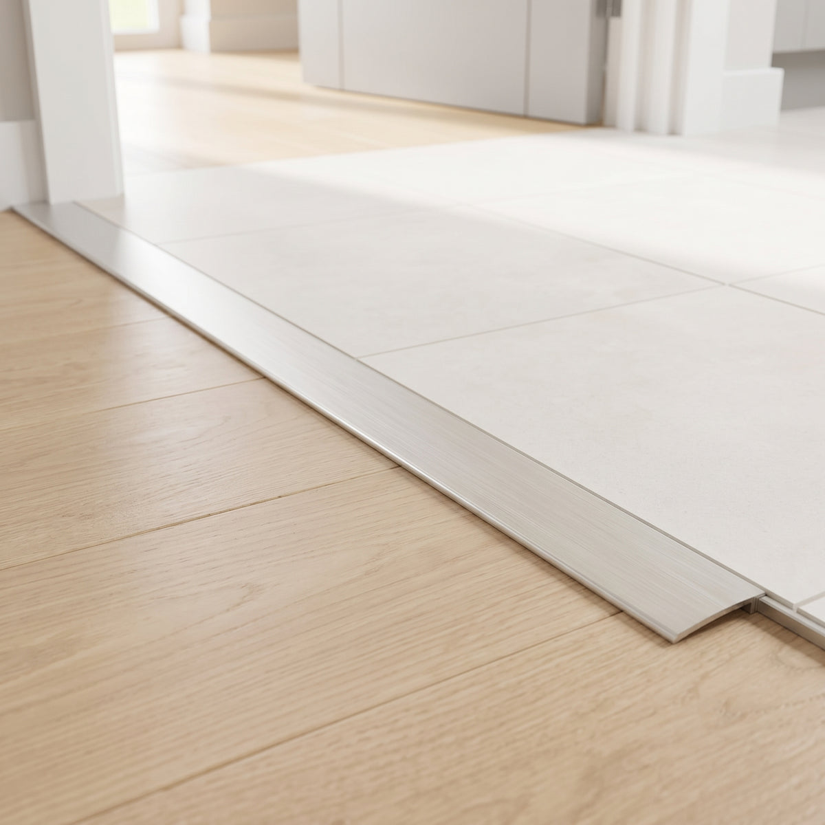Self-adhesive aluminium reducer door threshold profile