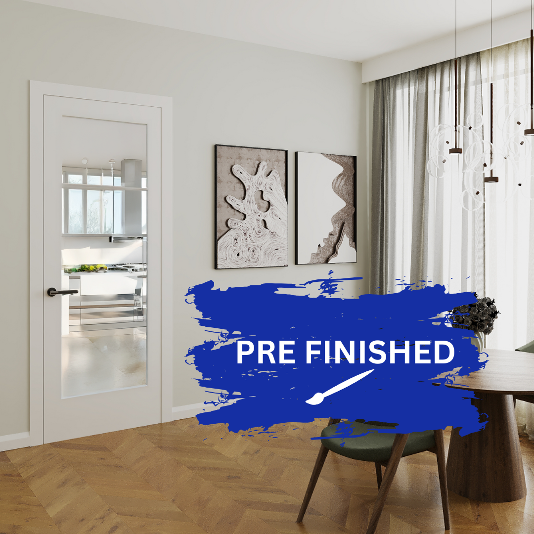 Shaker White Internal Wooden Clear Glass Door