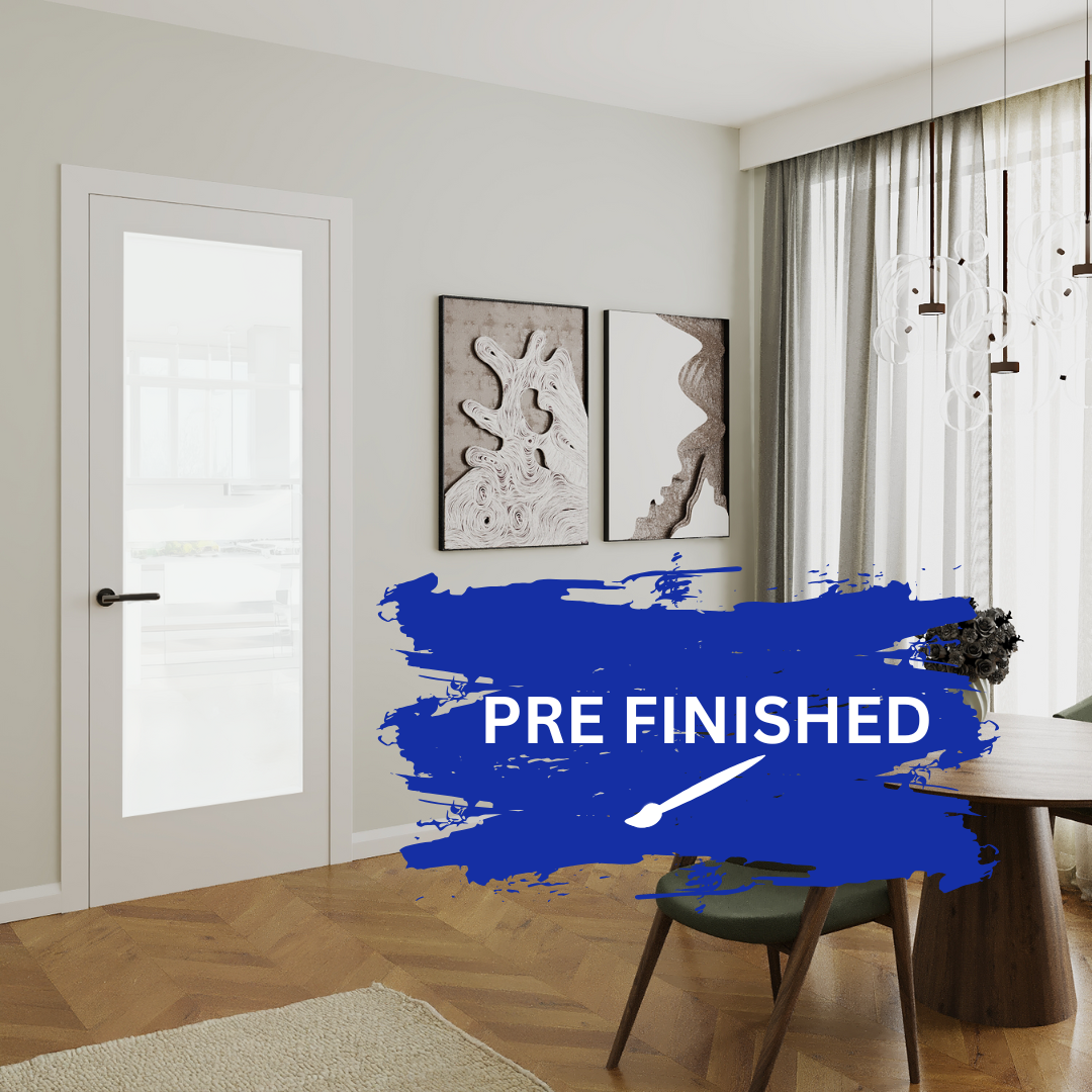Shaker White Internal Wooden Frosted Glass Door WC15GF