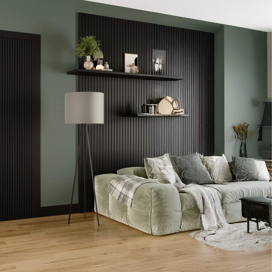 Slat Acoustic Wall Paneling Black 
Melamine