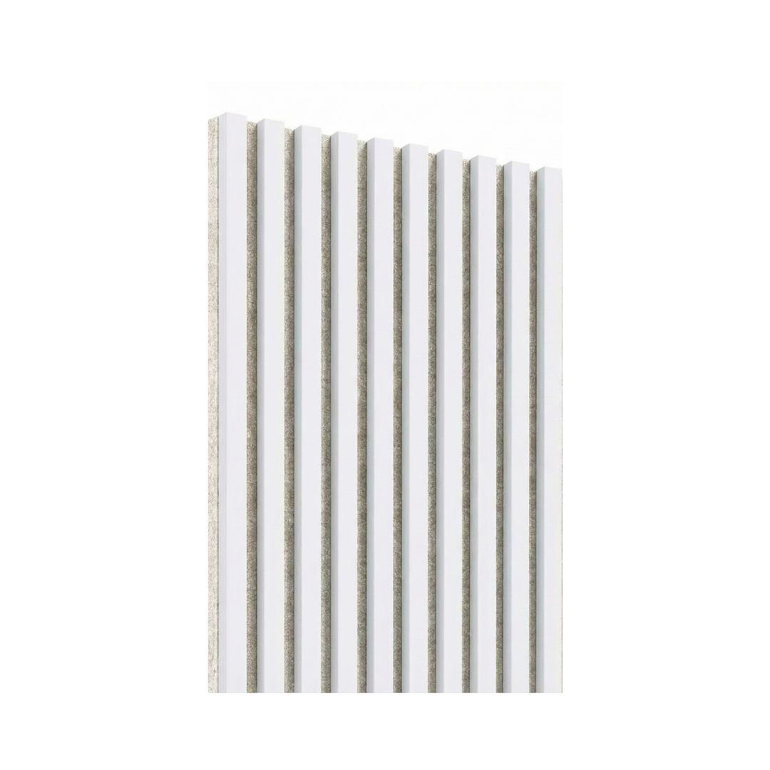 Slat Acoustic Wall Paneling White Beige Felt Square