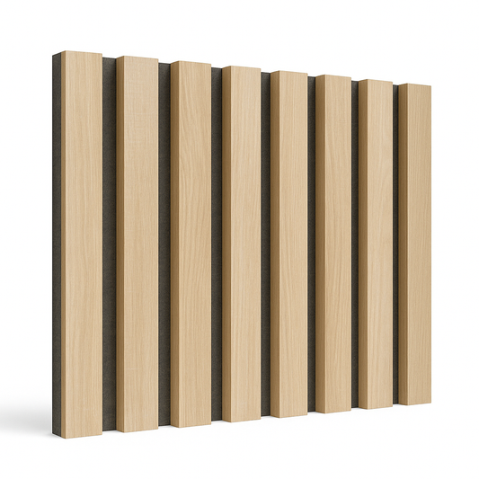 Slat Acoustic Wall Panelling Oak Black Felt Melamine