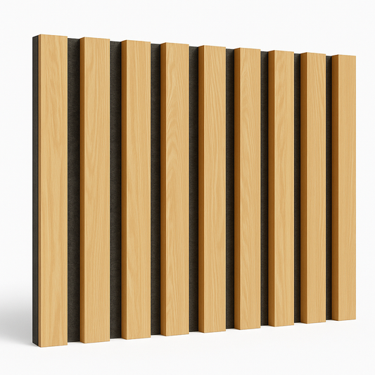 Slat Acoustic Wall Panelling Oak Black Felt Melamine
