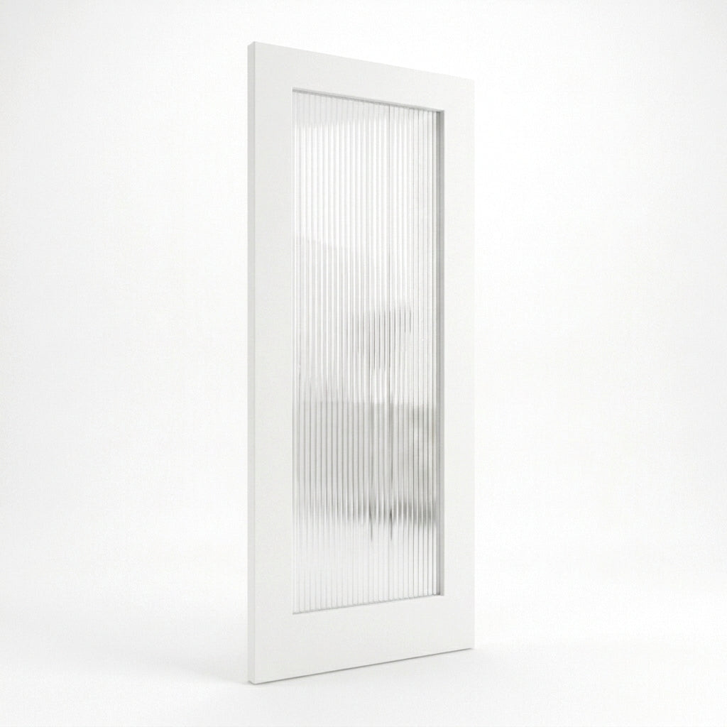 WC15GR White Shaker Internal Door — Reeded Glass