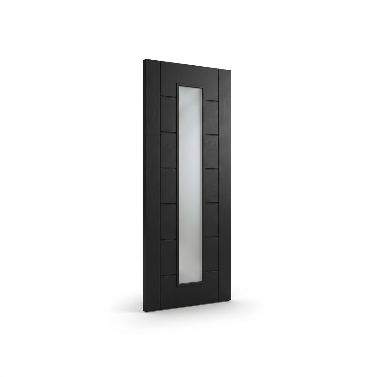 WC19GF black internal door with frosted glass