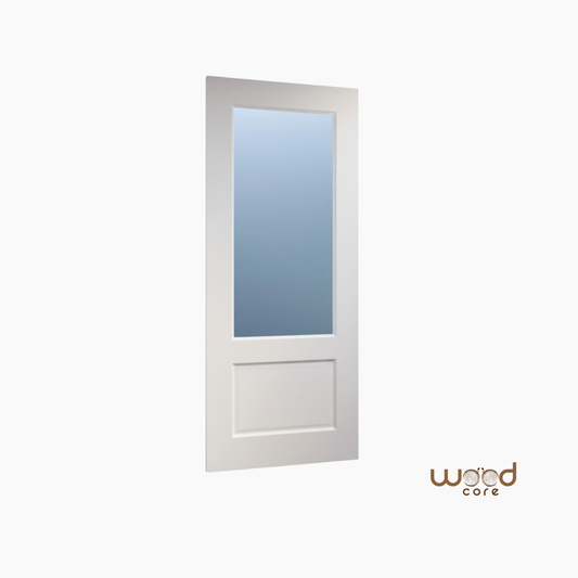 WC33GF Frosted Glass 2 Panel White Internal Door