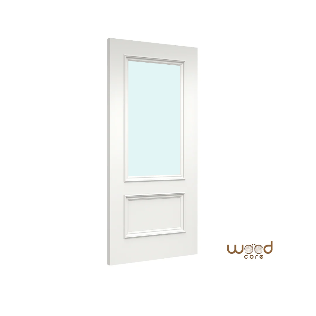 WC35GF Frosted Glass White Internal Door Victorian Style 2 Panel Door