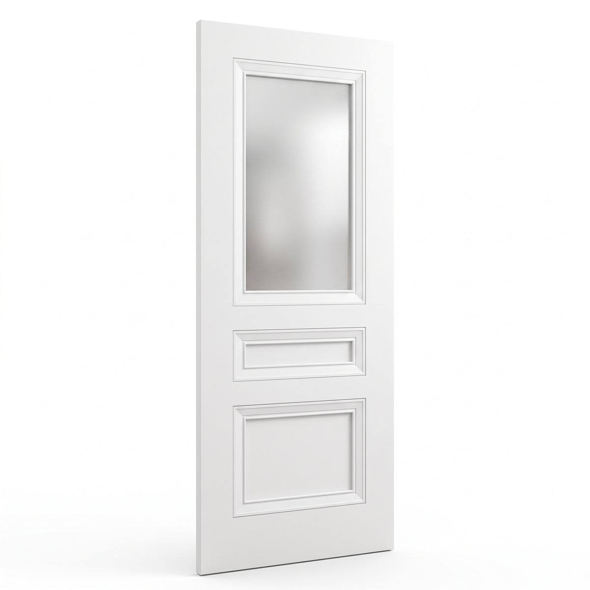 WC39GF 3 Panel Victorian Style Frosted Glass White Internal Door
