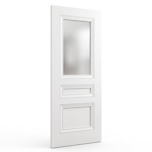 WC39GF 3 Panel Victorian Style Frosted Glass White Internal Door
