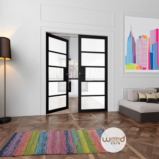WC41GF Frosted Urban Style Premium Primed Black Mayfair Door