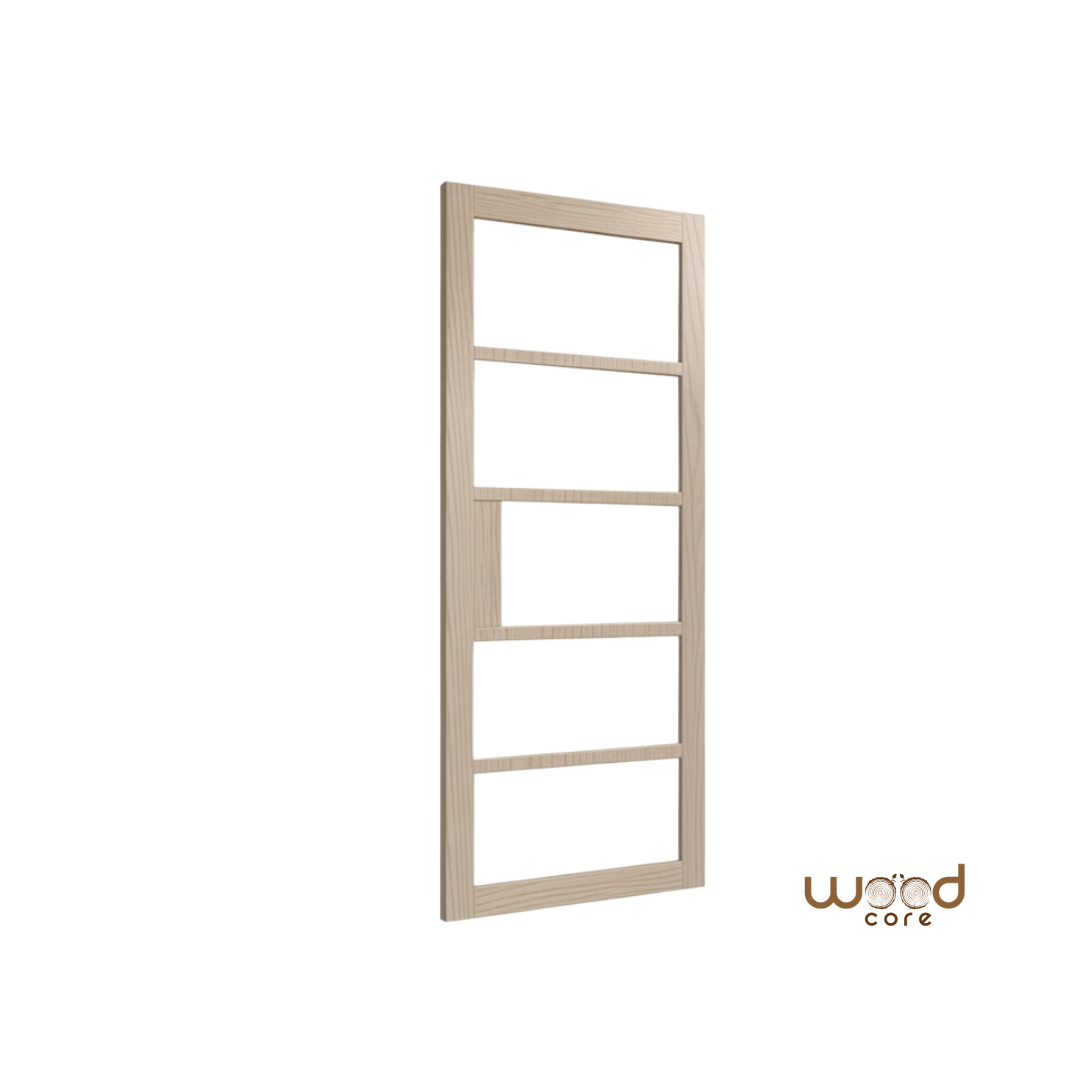 WC41GC Clear Glass Crittall Style Whitewashed Oak Internal Door