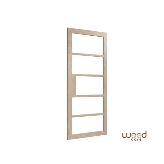 WC41GC Clear Glass Crittall Style Whitewashed Oak Internal Door