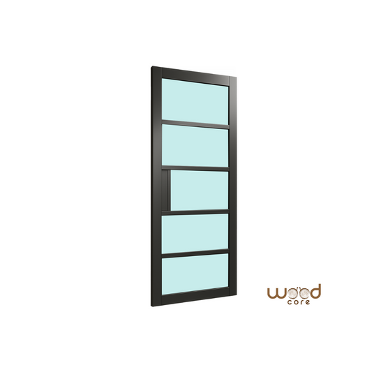 WC41G Frosted Urban Style Premium Primed Black Mayfair Door Crittaly Style