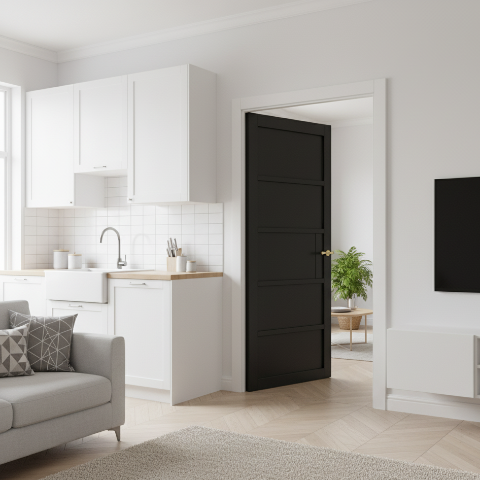 WC41 Solid Urban Style Premium Primed Black Mayfair Door