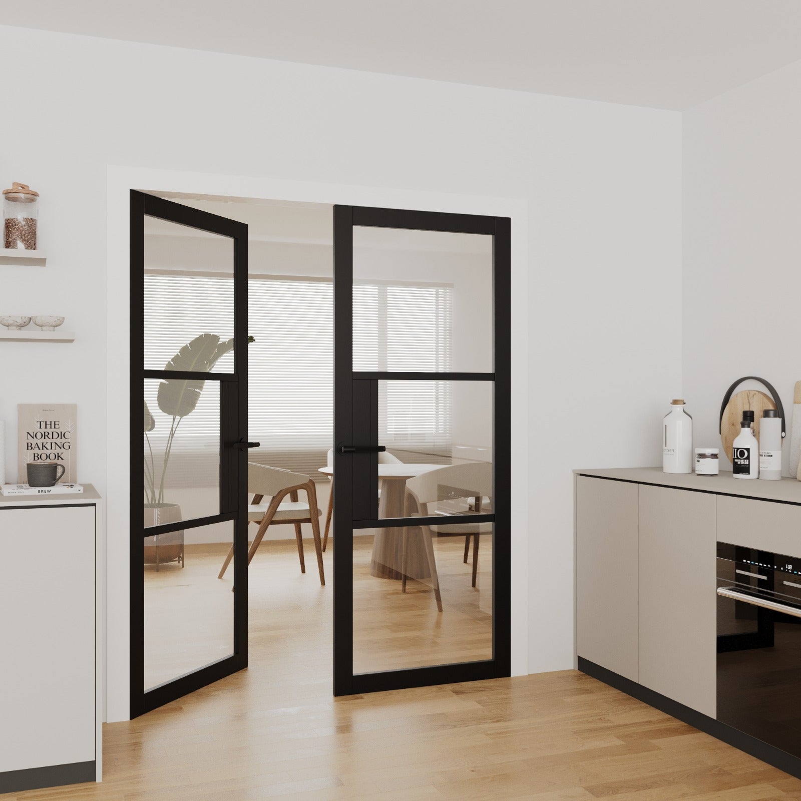 WC44G Premium Primed Black Mayfair Door