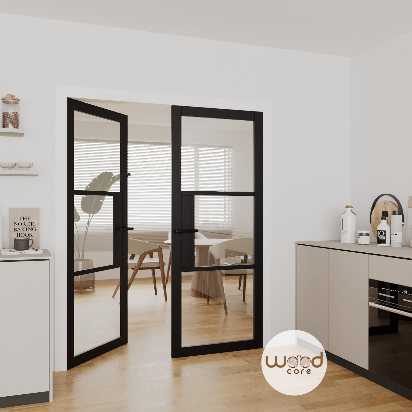 WC44G Premium Primed Black Mayfair Door