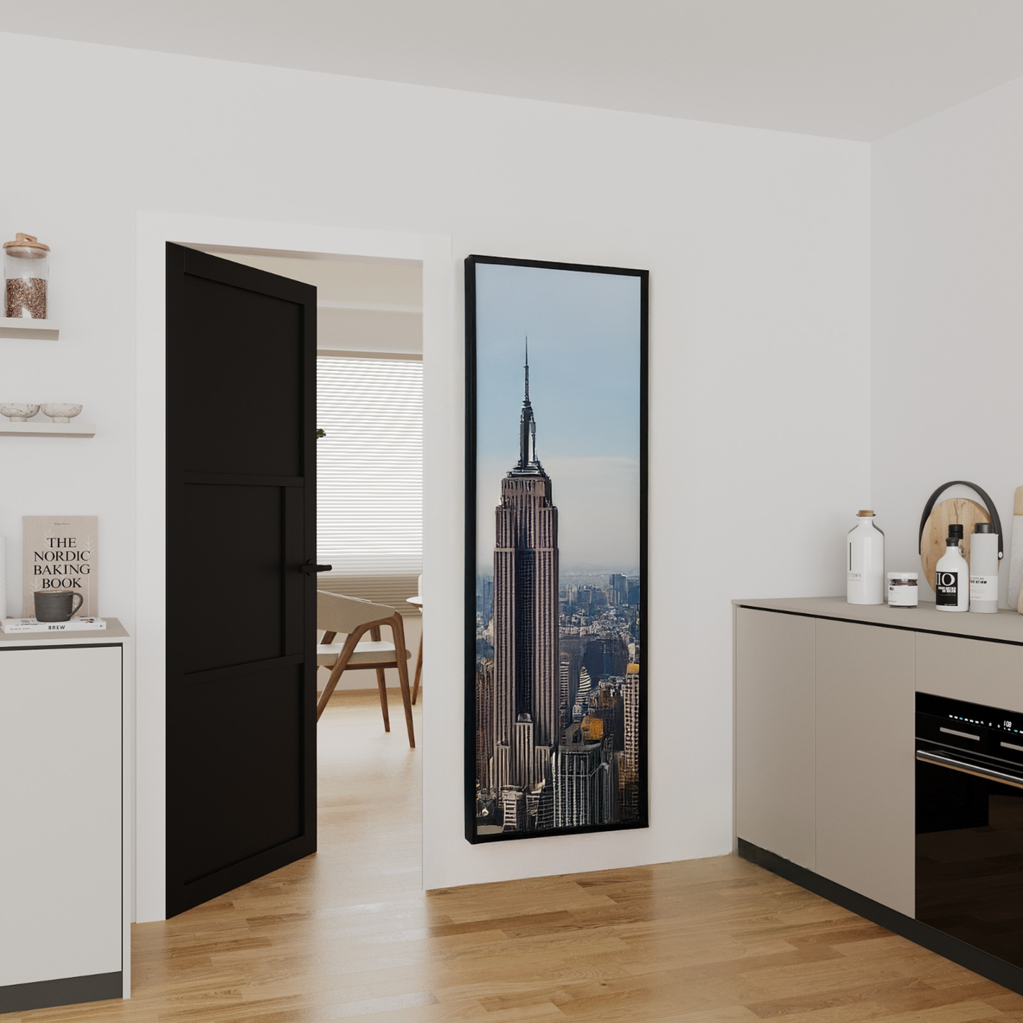 WC44 Solid Crittal Style Premium Primed Black Mayfair Door