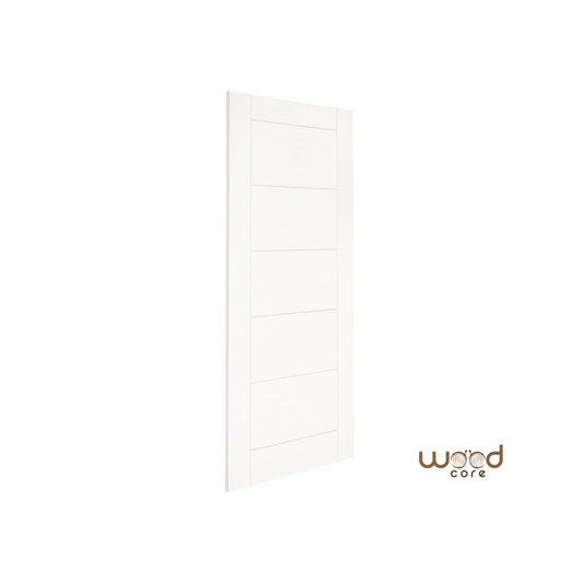 White Primed Internal Door Modern Style Inlet Lines WC19