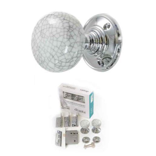 Portroe Ceramic Door Knob Polished Chrome