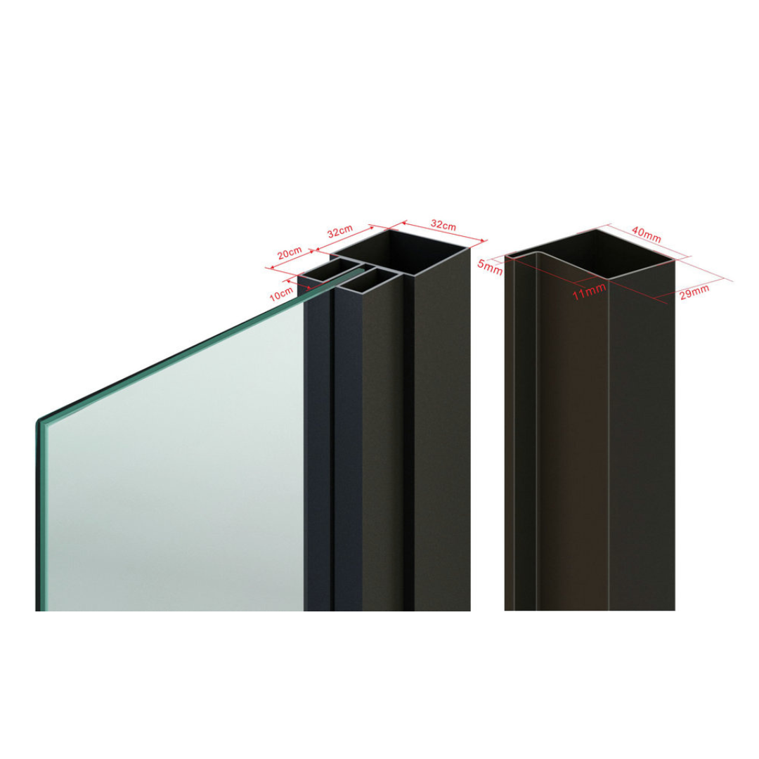 Steel Black Modern Urban Style Internal Glass Doors Milan
