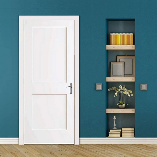 2 Panel Shaker White Primed Internal Wooden Door WC25