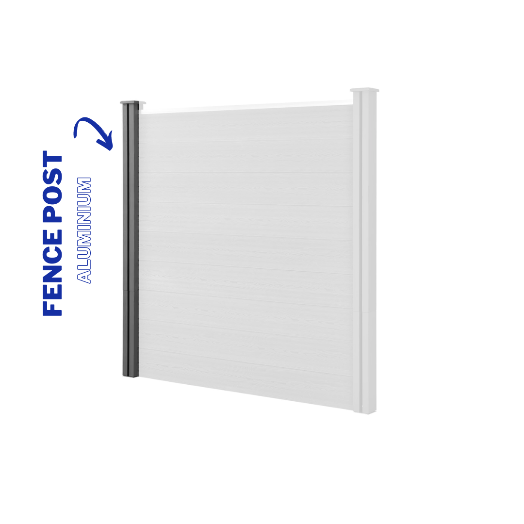 Composite Fencing Post Aluminium Stone Grey