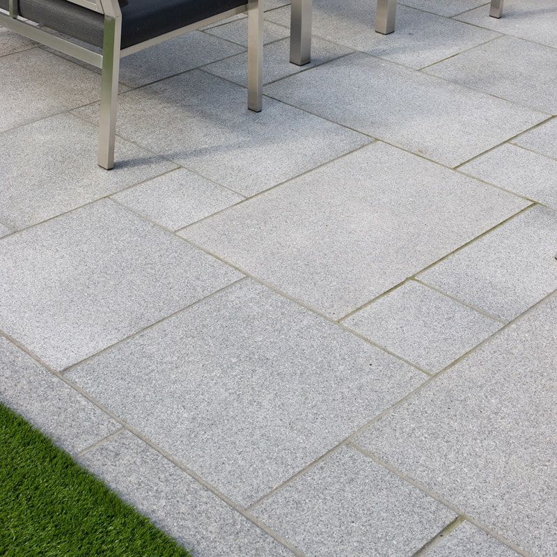 Silver Grey Granite Paving Slabs Flamed Patio Pack