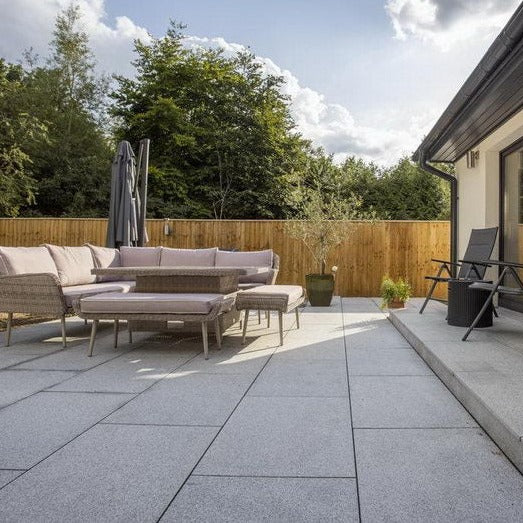 Silver Grey G603 Granite Outdoor Paving Slabs Flamed 900mm