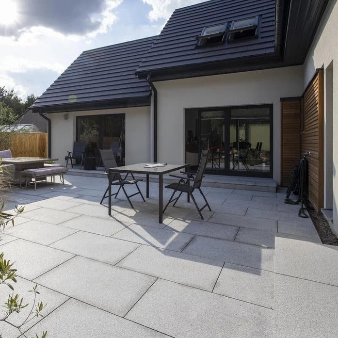 Silver Grey G603 Granite Outdoor Paving Slabs Flamed 900mm