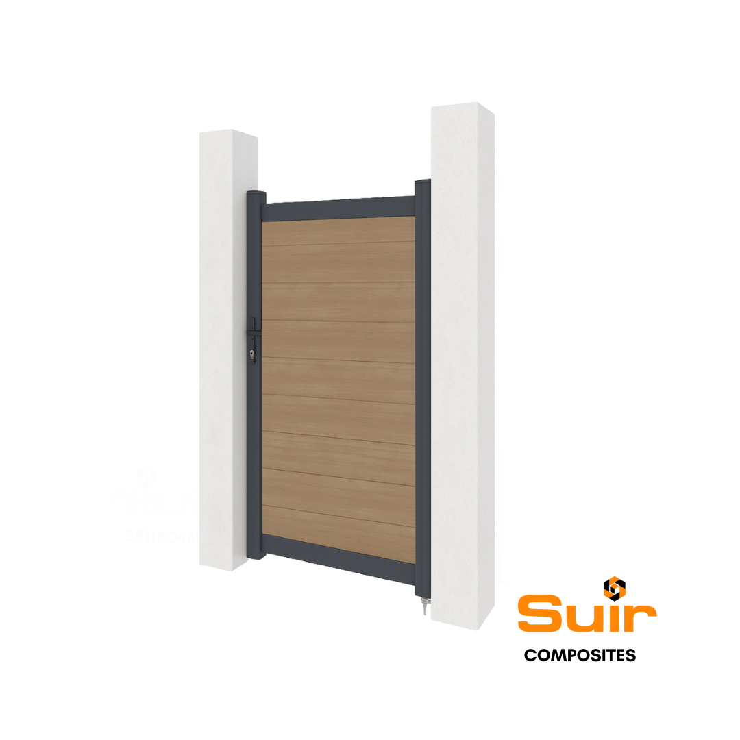 Aluminium gates with composite panels