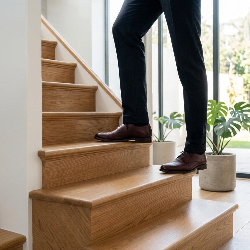 Cladding stairs step - close-up